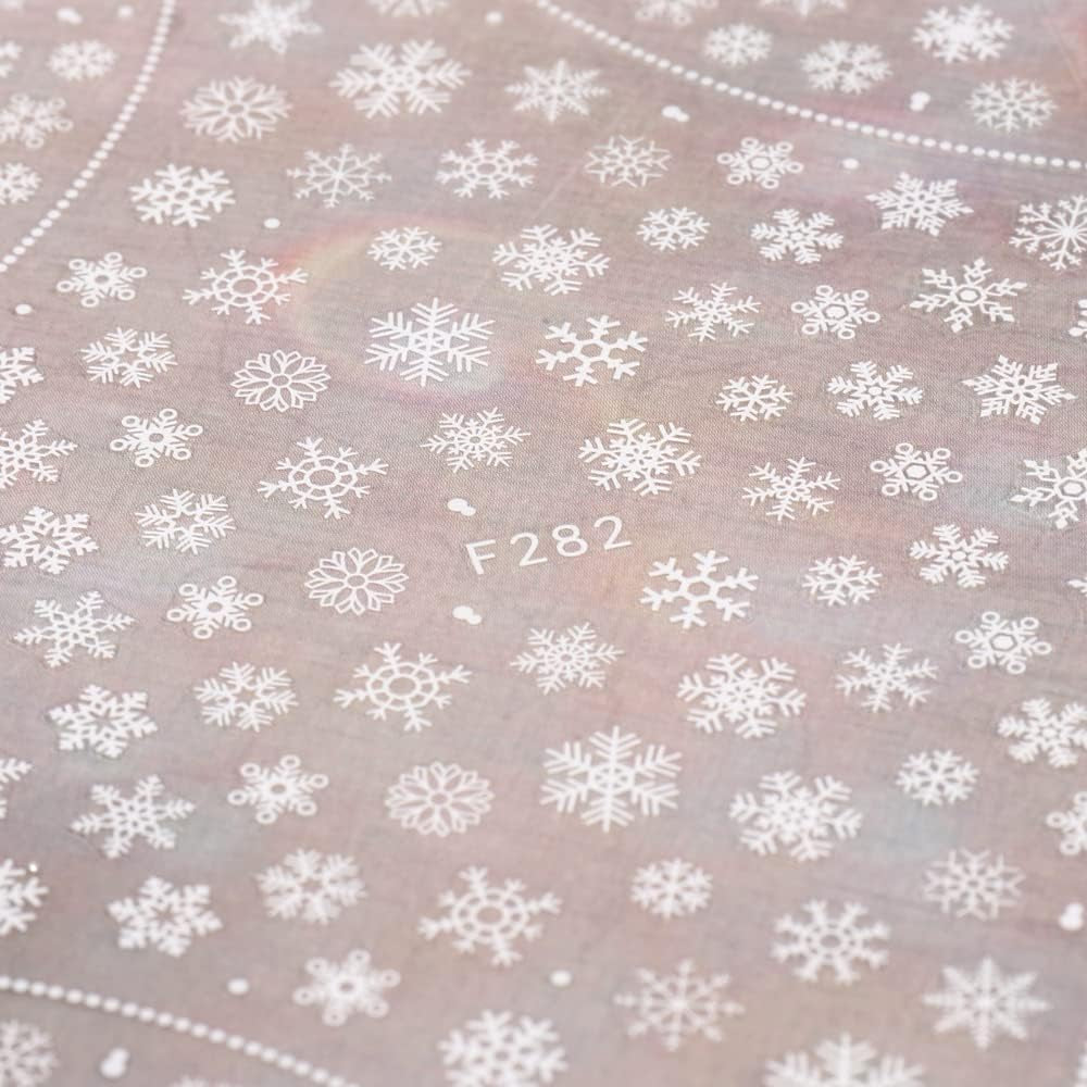 JMEOWIO Nálepka na nehty Weihnachten 8 Blatt Nagelaufkleber Selbtklebend Weiße Schneeflocken Nálepka na zimní nehty Dekoration Nageldesign Zubehör