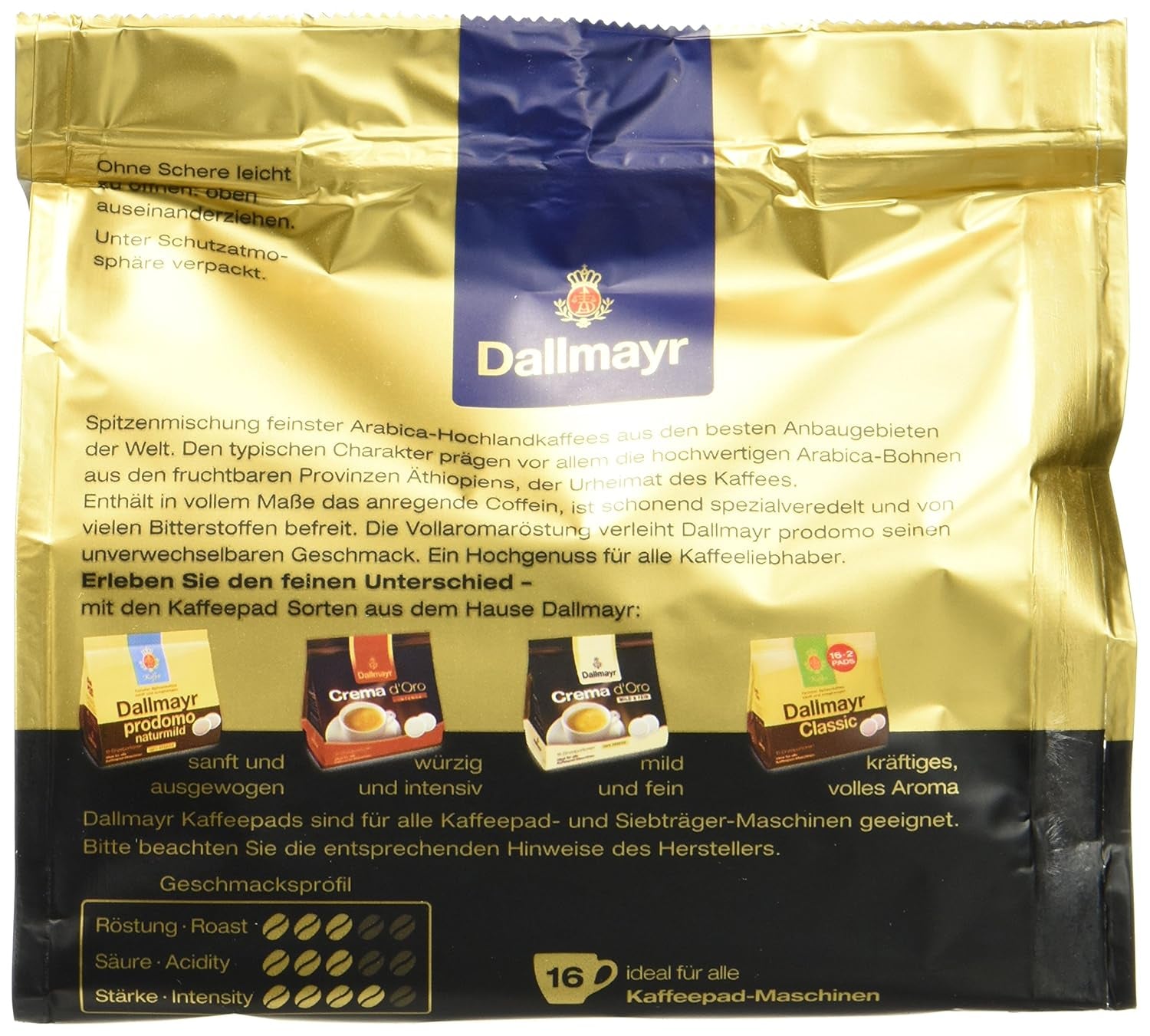 Kaffee Prodomo Kaffeepads, 5er Pack (5 x 16 pads)