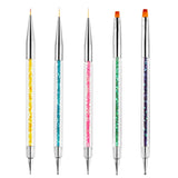 Nagel Pinsel 5 Stück Nagel Art Fineline Pinsel, Nagel Pinsel Set Pinsel Für Nagellack Nail Brush Nagellack Pinsel Art Pen Für DIY Nail Art Design. (Paint-1)