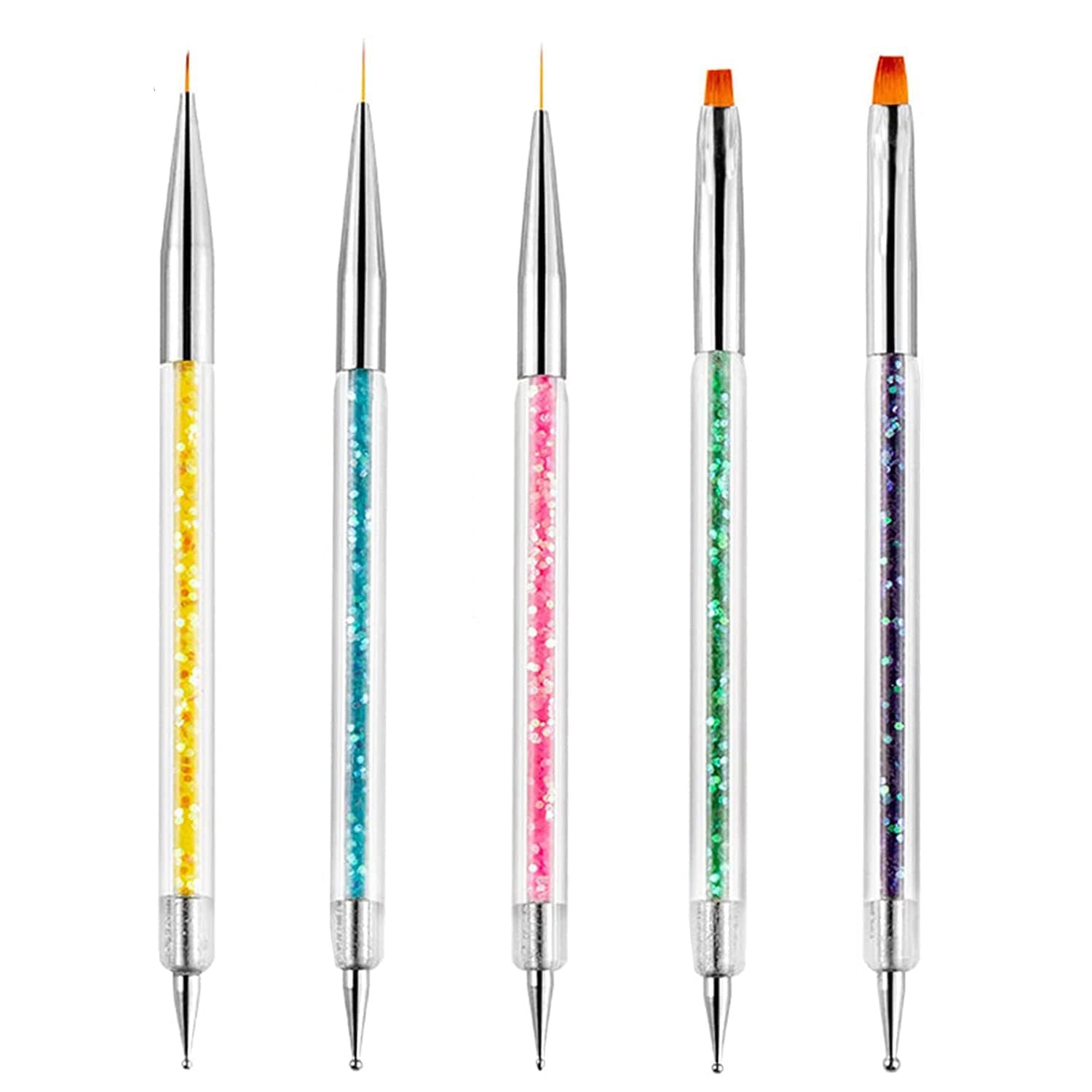 Nagel Pinsel 5 Stück Nagel Art Fineline Pinsel, Nagel Pinsel Set Pinsel Für Nagellack Nail Brush Nagellack Pinsel Art Pen Für DIY Nail Art Design. (Paint-1)