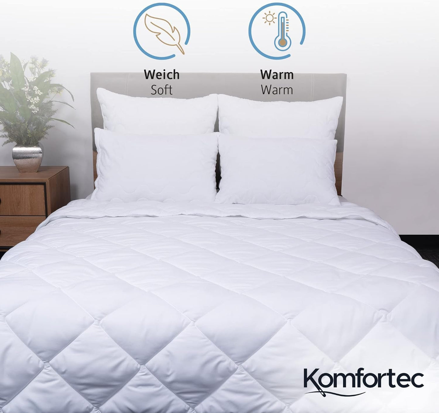 Letní deka Komfortec 135X200 Cm, 170Gsm, Tenká a lehká deka na léto, antialergická deka, bílá Přikrývky a přikrývky Naty Shop