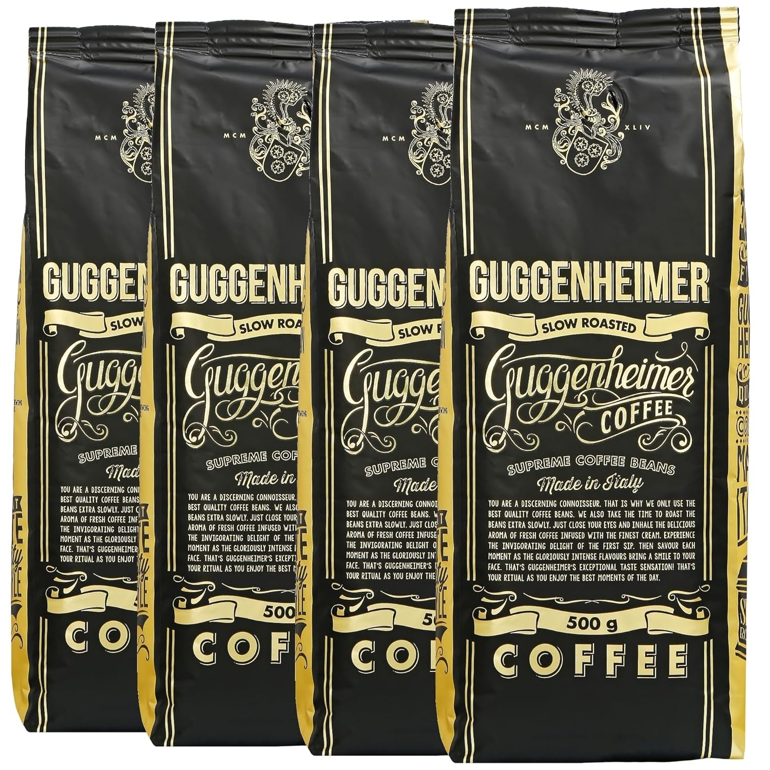 - Kaffeebohnen 2 kg - Extra pomalé geröstet - wenig Säure und Bitterstoffe - Barista-Qualität - Nejlepší smetana - Nejlepší espresso pro plně automaty - 4 x 500 g