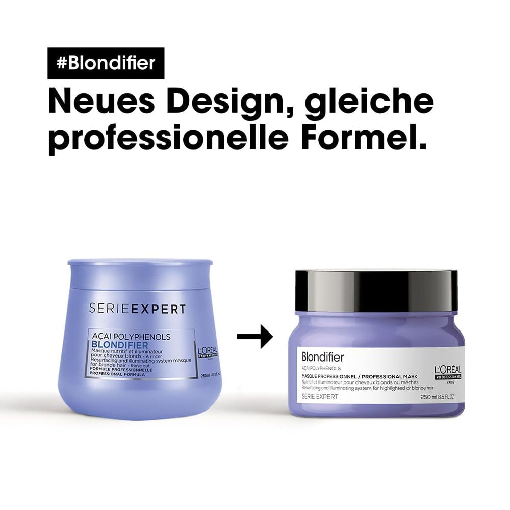 L'Oréal Professionnel | Vyživující maska pro blond a zesvětlené vlasy, extrakt z ovoce Açai, Serie Expert, maska na blond Naty Shop maska na vlasy