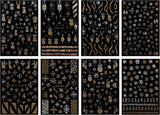 JMEOWIO Nálepka na nehty Weihnachten Gold Glitter Silber 8 Blatt Nálepka na nehty Selbtklebend Nagelaufkleber Schneeflocke Winterurlaub Dekoration Nageldesign Zubehör