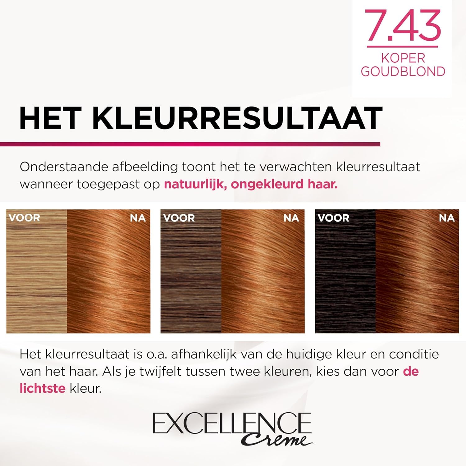 Paris Excellence Creme 7.43 Barva na vlasy červená - Barva na vlasy (červená, blond Cuuvré Gold, Belgie, 63 mm, 100 mm, 163 mm) Naty Shop Hair Dye