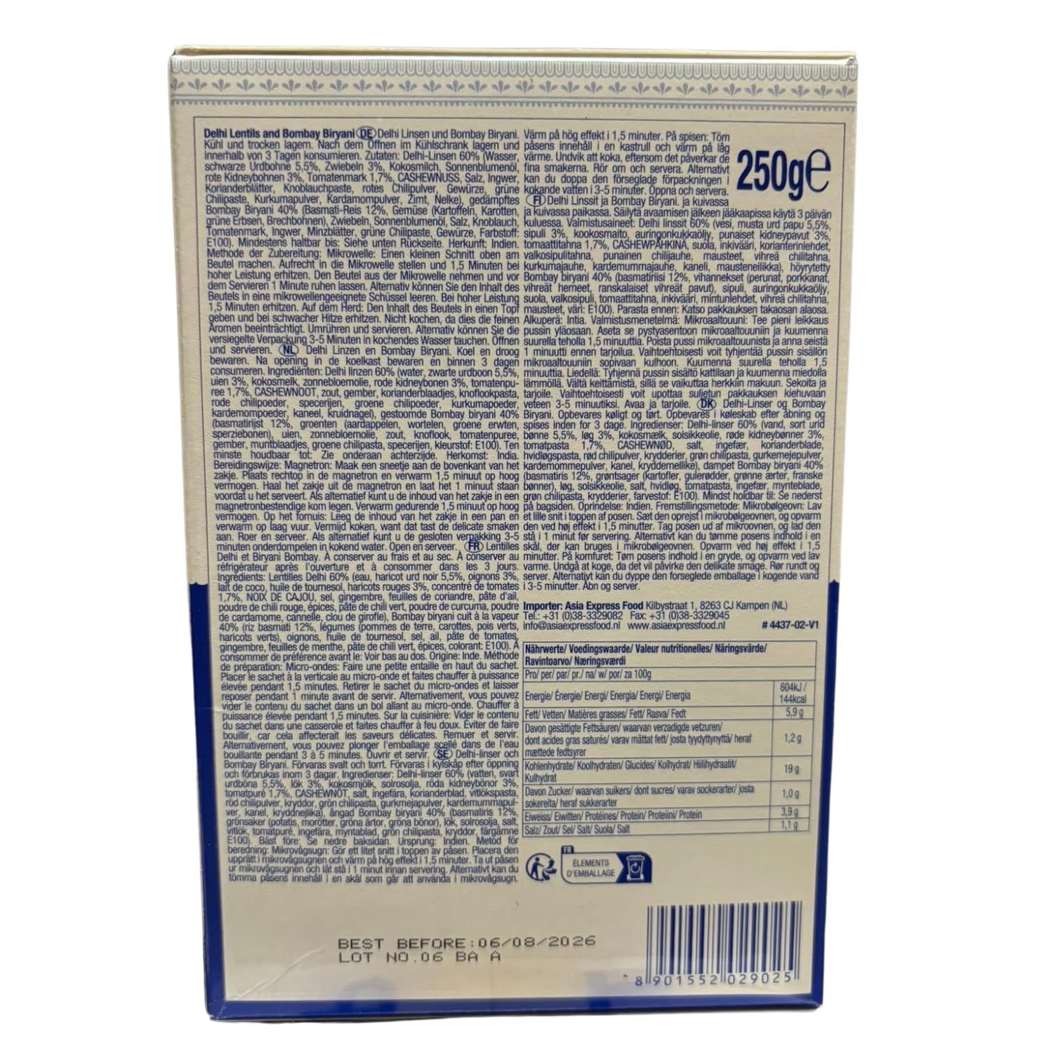 ASHOKA - Instantní Dillí čočka a Bombay Biryani - (1 x 250 g)