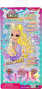 L.O.L. Překvapení! Tweens - Mermaid Lola Waves - módní panenka s ocasem měnícím barvu, pohyblivou ploutví a krásnými doplňky - hračka pro děti a sběratele od 4 let Naty Shop Dolls