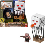 Sada akčních figurek Mattel Minecraft, Ghast s ohnivým útokem, světla, hluk, startér a projektil, prasečí válečník, inspirováno filmem, JFB69 Akční figurky Naty Shop Výchozí název