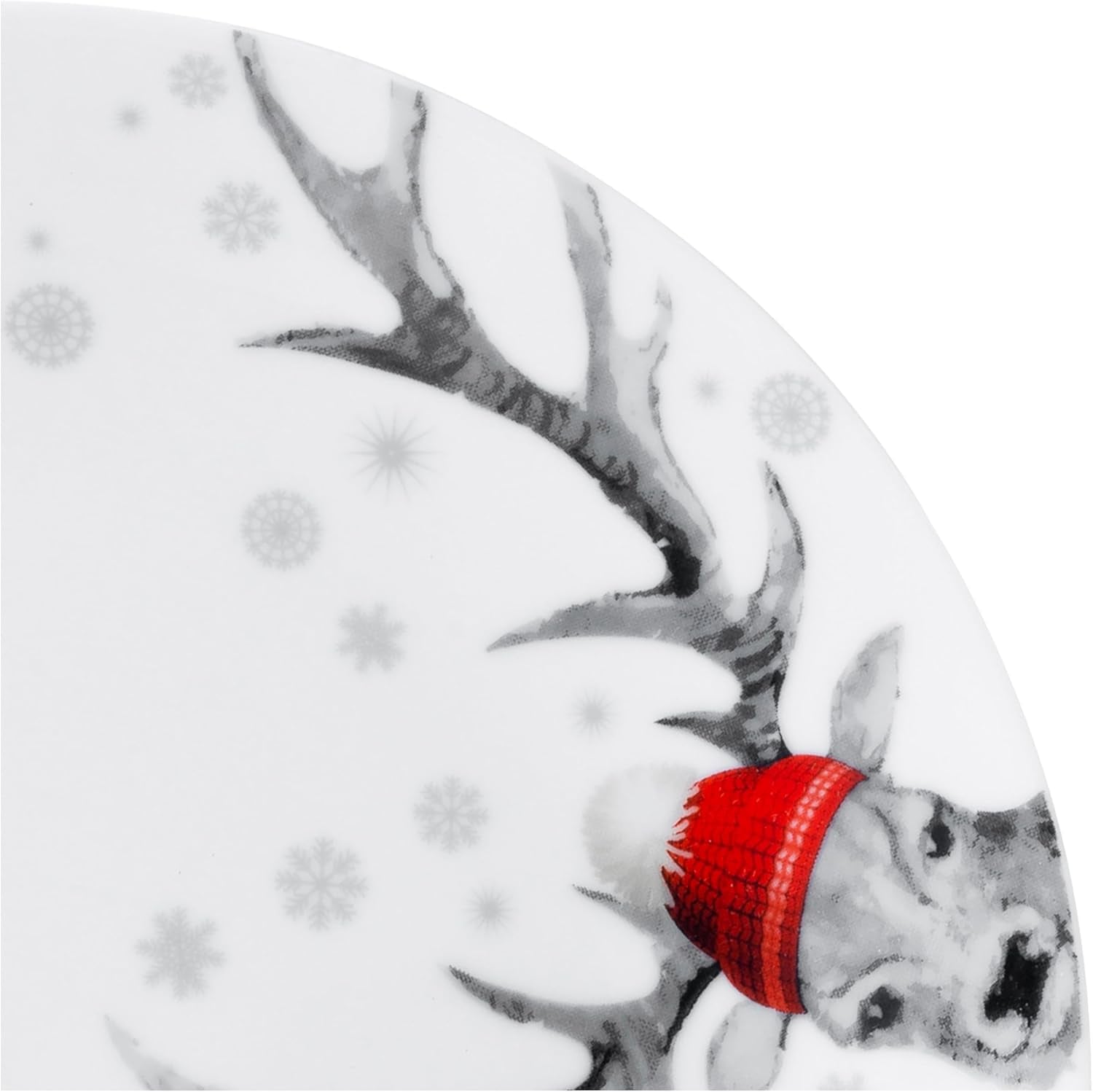 CreaTable, 21498, Luna Hirsch Series, 18dílná sada nádobí pro 6, Porcelánová snídaňová sada, Vhodné do myčky a mikrovlnné trouby, Kvalitní výroba