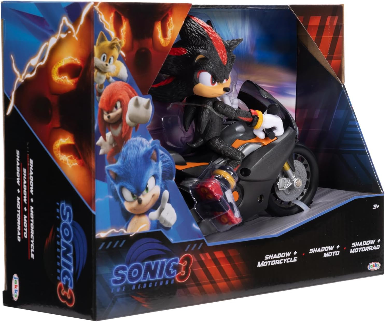 Sonic 3 The Movie Shadow Figure, 15 cm, pohyblivý, včetně Shadow Mobile od Jakks Pacific, Acoustic, Black Akční figurky Naty Shop