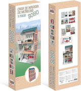 Designový 3patrový domeček pro panenky Soho-Madera s 8 kusy nábytku, velikost 120 X 33 X 75 cm (913D00181) Naty Shop Dollhouses