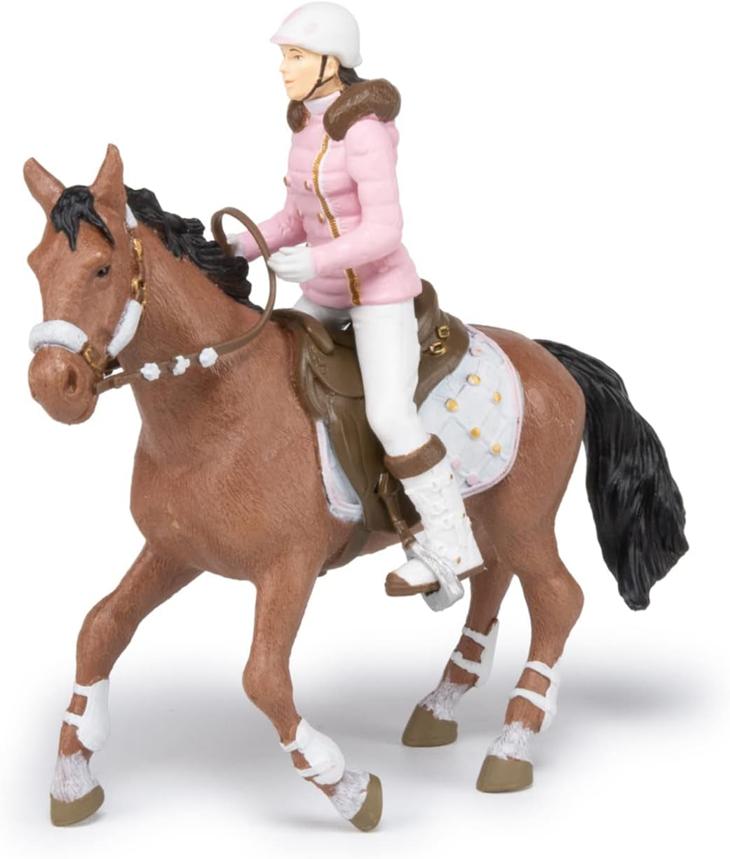 PAPO - Figurka koně - Rider Fashion Winter, vášeň pro ježdění, hračka pro děti od 3 let. Akční figurky Naty Shop