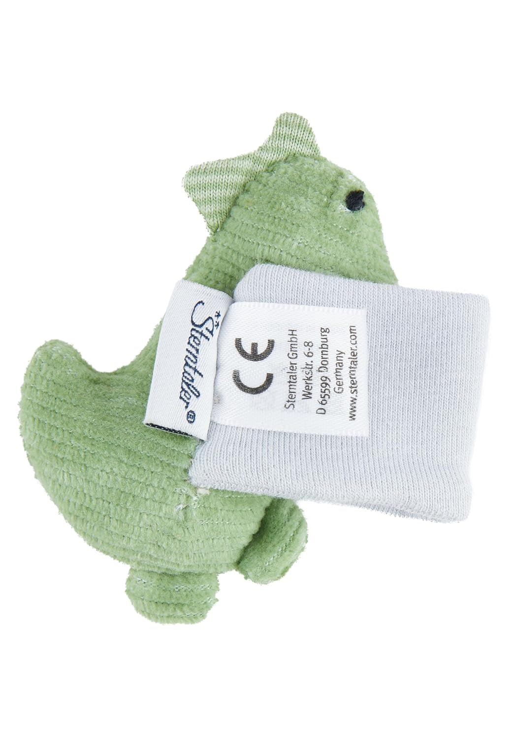 Sterntaler Dino Rexi chrastítko na ruce - Měkká měkká šňůrka Dětské chrastítko - Dětské chrastítko do ruky s elastickým popruhem - Hračka pro miminko na hraní, objetí a chrastítko, Stone Green Baby Toys Naty Shop