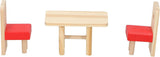 Loutky Wooden Toys - Dřevěný domeček pro panenky s nábytkem a panenkami - 11 kusů Domky pro panenky Naty Shop