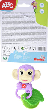 Simba 104010192 - ABC opičí hudební chrastítko, 2 smyslové prvky, s hudební funkcí, 17cm, hračka pro děti, od 6 měsíců Baby Toys Naty Shop