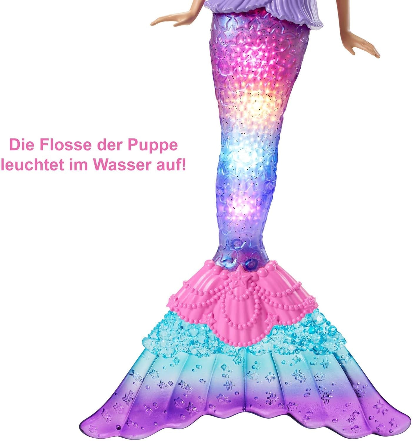 Barbie Dreamtopia Magic Light panenka mořské panny s blond vlasy, panenka Barbie s ocasem mořské panny, vhodná jako dárek pro děti od 3 let, HDJ36