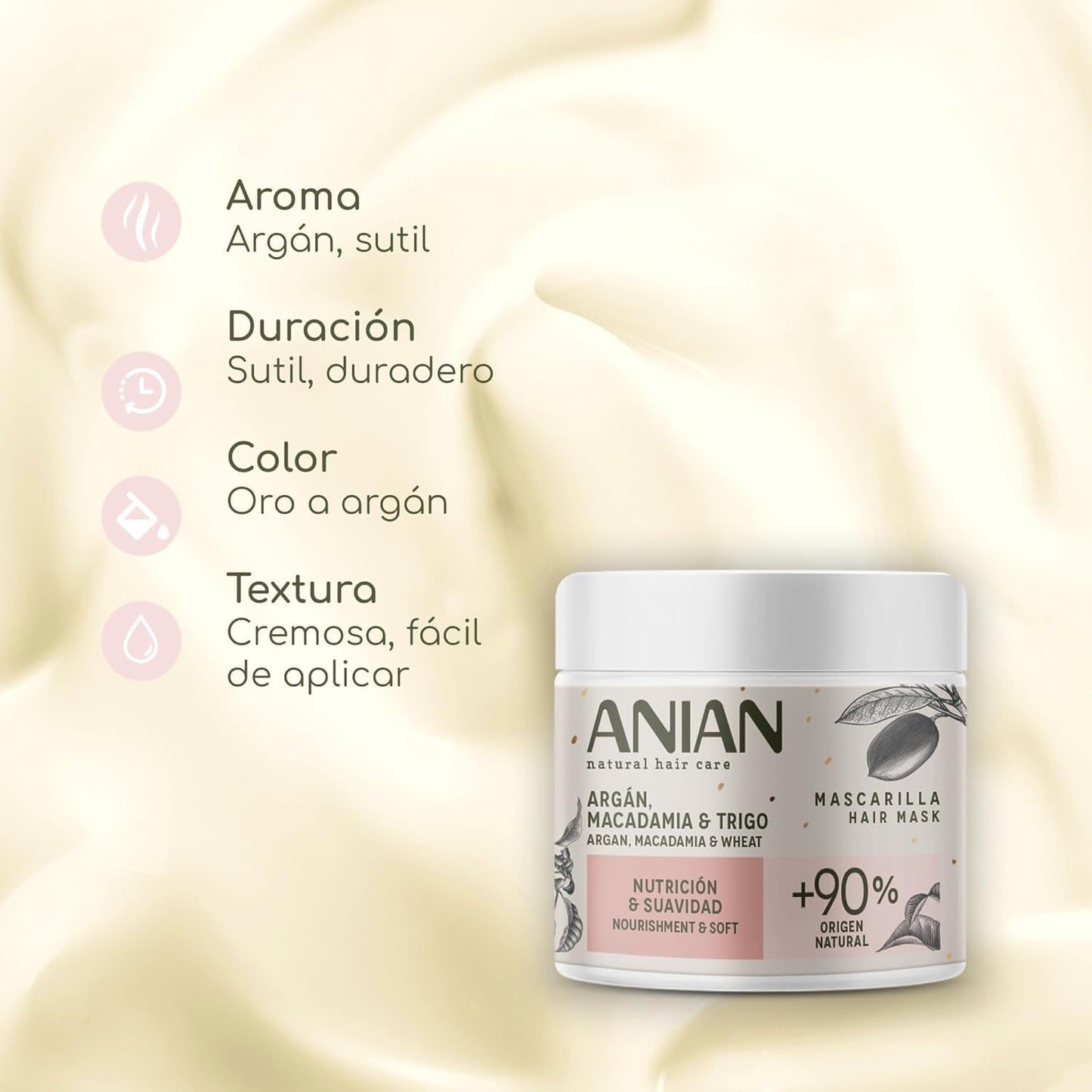 ARGÁN výživa y suavidad mascarilla 350 ml Maska na vlasy Naty Shop