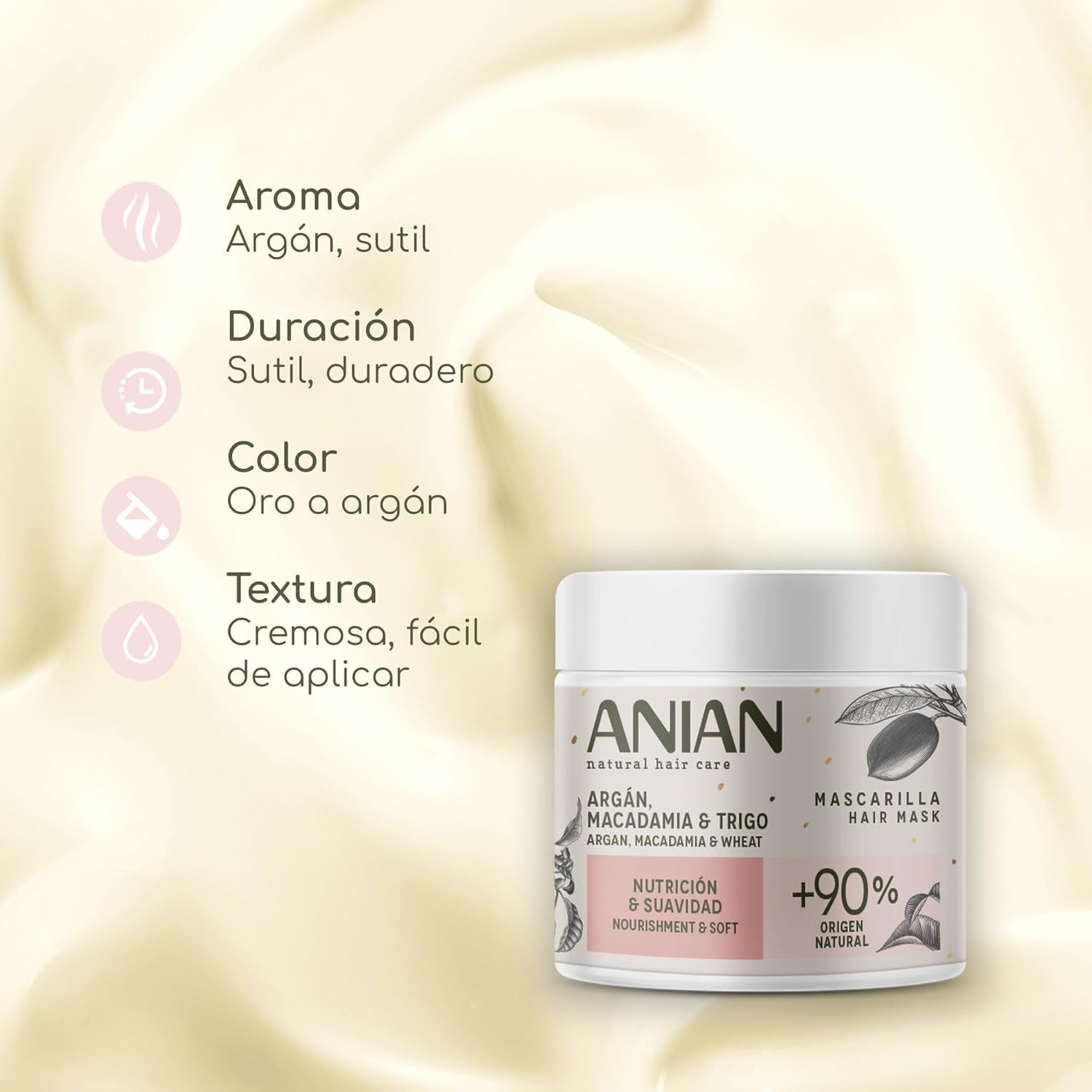 ARGÁN výživa y suavidad mascarilla 350 ml Maska na vlasy Naty Shop