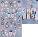 JMEOWIO Nagelsticker Weihnachten 6 Blatt Nail Art Sticker Selbtklebend Nagelaufkleber Schneeflocke Winter Urlaub Süß Dekoration Nageldesign Zubehör