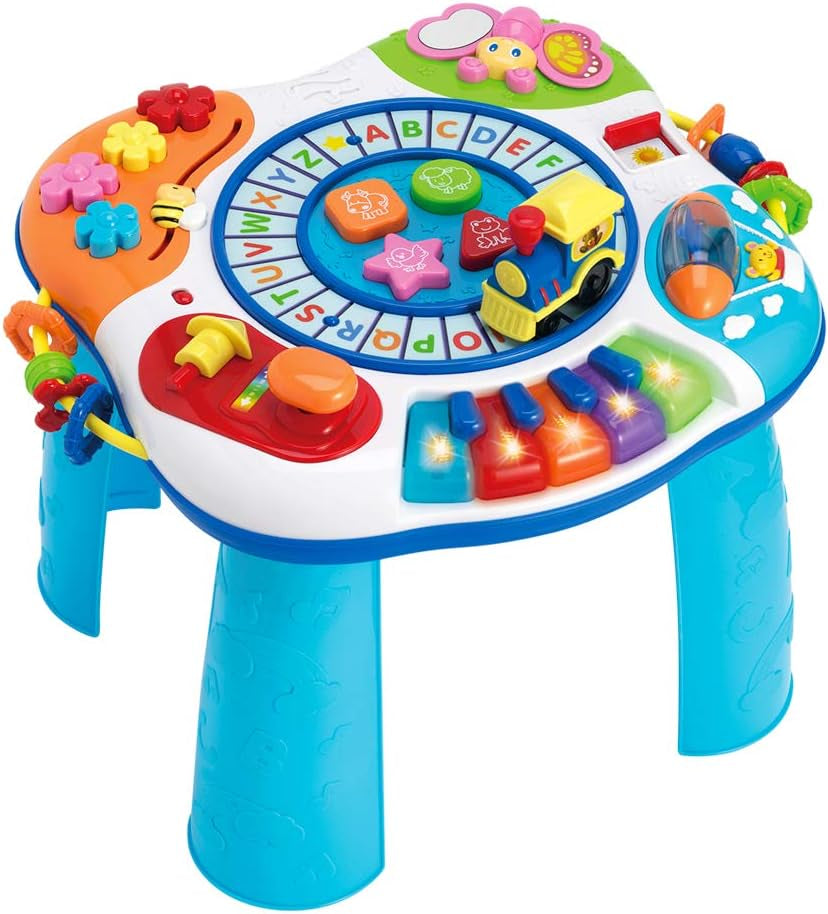 Color Baby hudební stolek Jucarii Bebe Naty Shop Stolek s klavírem a vlečkou