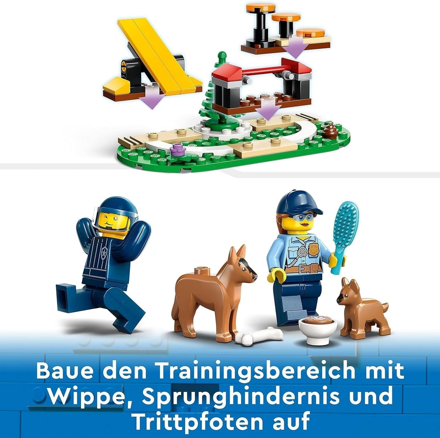 LEGO 60369 City Mobilní výcvik policejních psů, policejní auto s přívěsem, figurky psa a štěněte, sada zvířat pro děti od 5 let Stavebnice Besuche den LEGO-Store