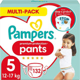 Pampers Premium Protection Pants Velikost 7, 123 Plenky, 15 kg+, s 360° nastavením a měkkými manžetami proti protečení pro optimální pohodlí a ochranu