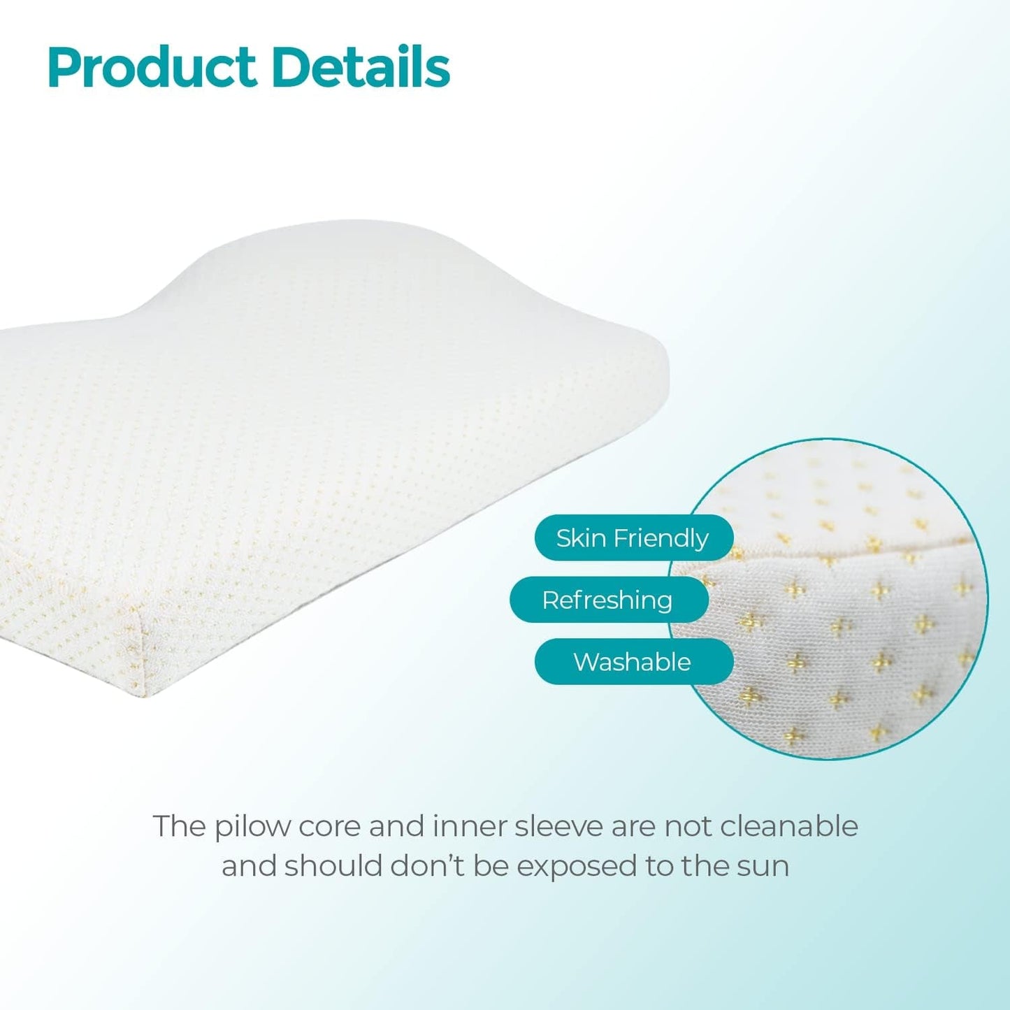 Edihome Polštář na podporu krku Polštář na úlevu od bolesti krku 50 x 30 x 10 cm Polštář na krk z paměťové pěny Ortopedický polštář Ergonomický dvojitý bavlněný potah Hypoalergenní