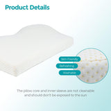 Edihome Polštář na podporu krku Polštář na úlevu od bolesti krku 50 x 30 x 10 cm Polštář na krk z paměťové pěny Ortopedický polštář Ergonomický dvojitý bavlněný potah Hypoalergenní