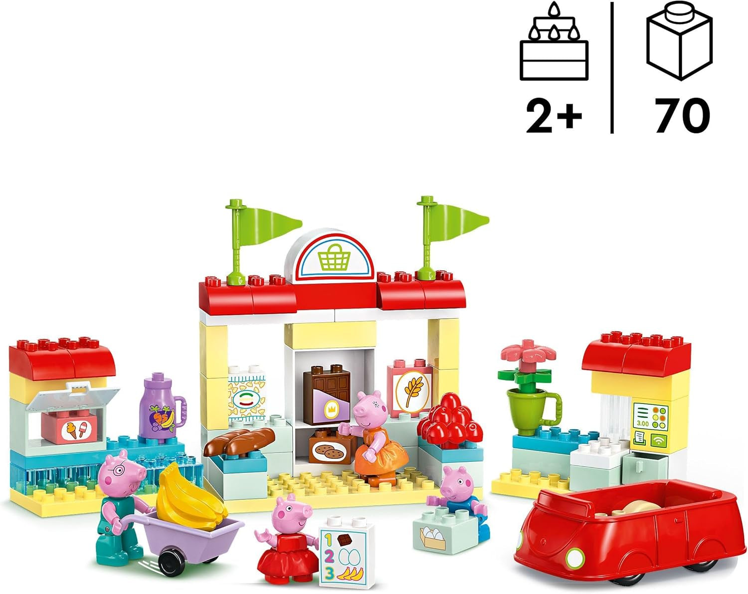 LEGO DUPLO 10434 Peppa's Supermarket: kreativní vzdělávací hračka a herní sada, dárek pro chlapce a dívky od 2 let, podporuje zručnost Stavebnice Besuche den LEGO-Store