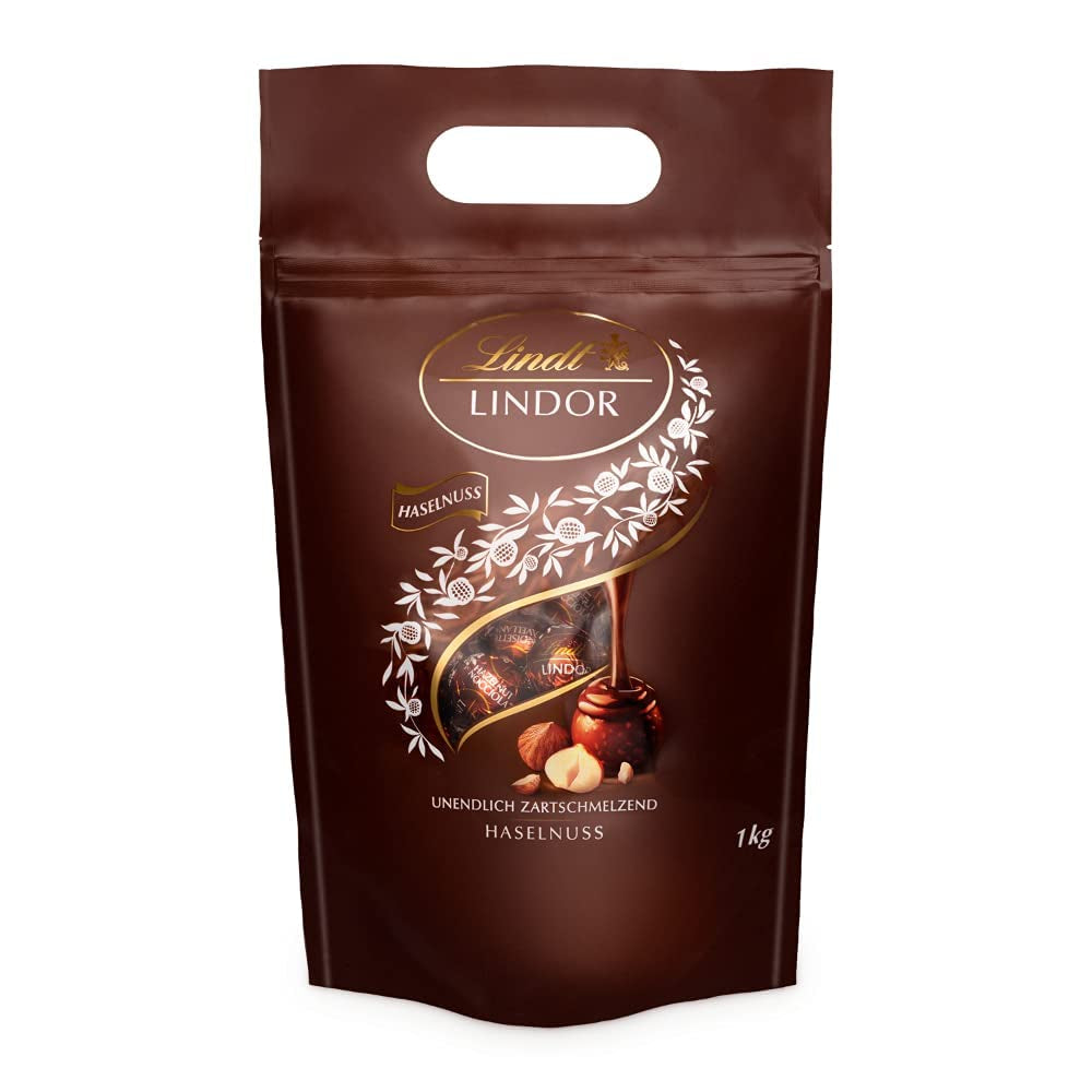 LINDOR čokoládové kuličky s lískovými oříšky, pytel 1 kg + sud Johnnie Walker Sherry 0,7 litru