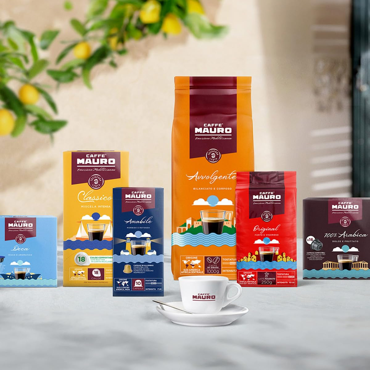 Caffè Mauro Torrefazione Kaffeekapseln Espresso Avvolgente, Intensität 8/10-144 Kapseln Kompatibilní s Kaffeemaschinen der Marke Lavazza* A Modo Mio*, 144 Stück, Hergestellt v Itálii