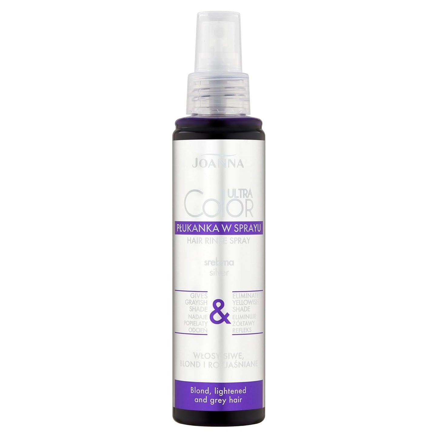 Joanna Ultra Color - Růžový kondicionér pro blond a světlé vlasy - Pastelově růžová - Přirozený lesk - Odstraňuje žlutý odstín z šedo-blond vlasů - Dočasný efekt - 150 ml Barva na vlasy Naty Shop Spray šedý šedý odstín blond 150 Ml (1 balení)