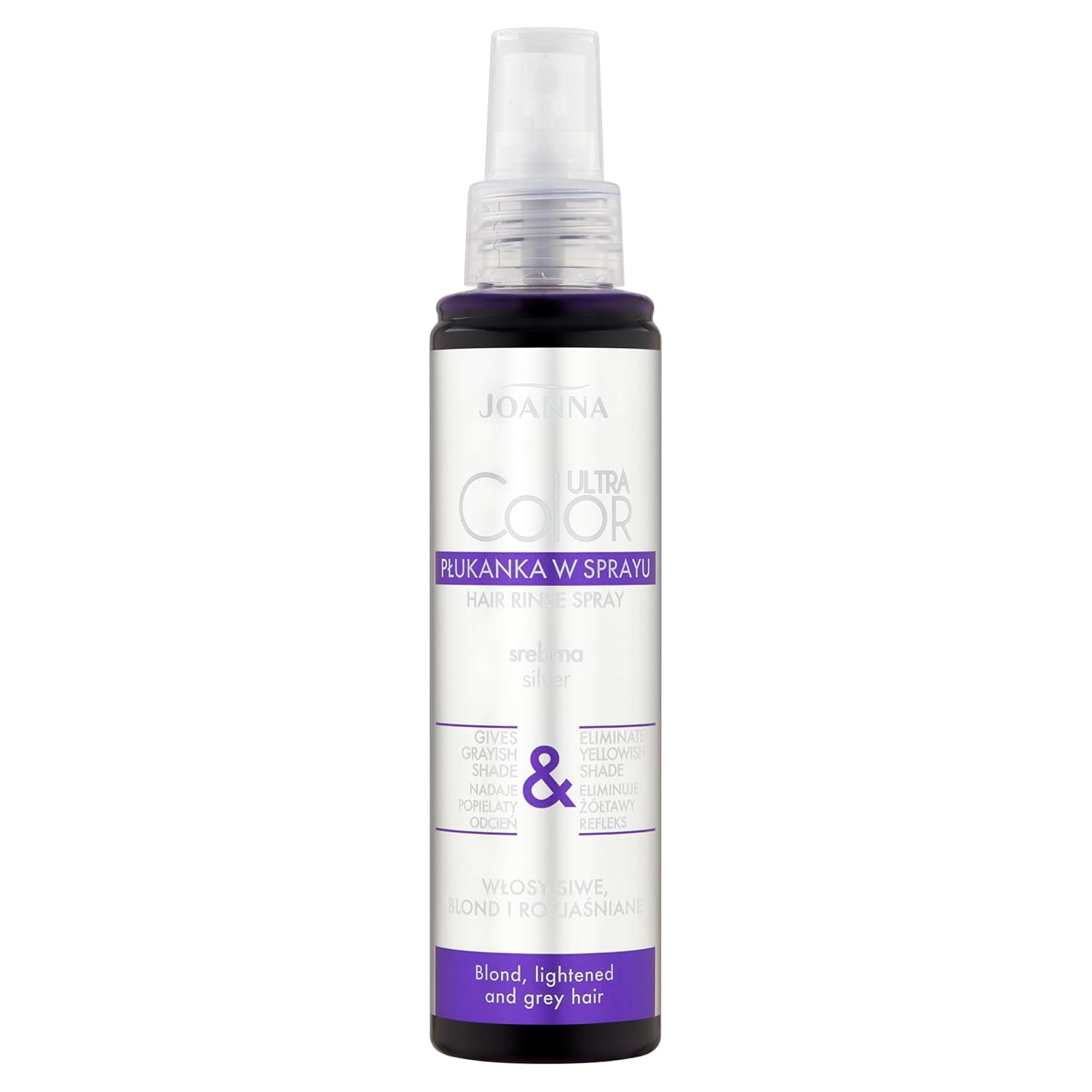 Joanna Ultra Color - Růžový kondicionér pro blond a světlé vlasy - Pastelově růžová - Přirozený lesk - Odstraňuje žlutý odstín z šedo-blond vlasů - Dočasný efekt - 150 ml Barva na vlasy Naty Shop Spray šedý šedý odstín blond 150 Ml (1 balení)