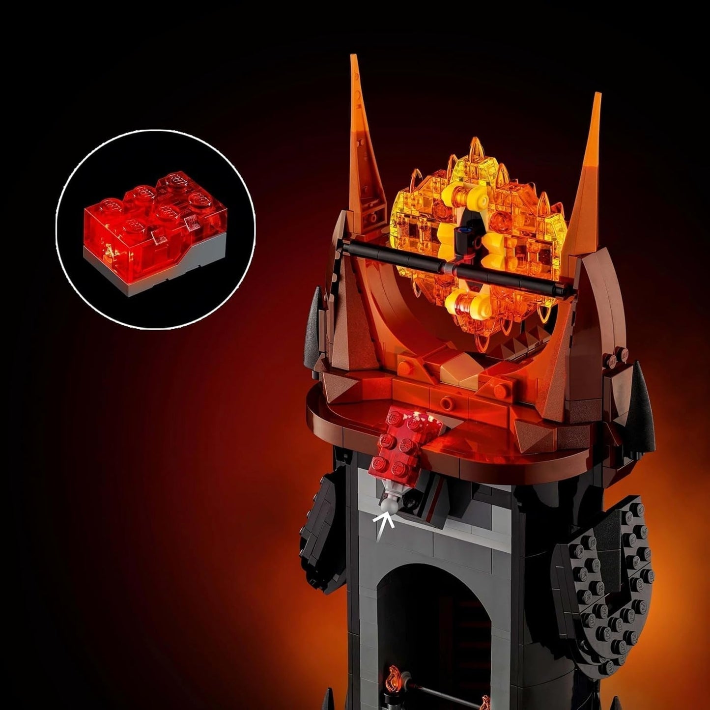 LEGO Icons Pán prstenů: Stavebnice pro dospělé Barad-Door se Sauronem, Gothmogem, Orkem, Frodem, Samem a Glumem Minifigurky Filmové upomínkové předměty Fanoušek Sběratelské 10333 stavebnic Beuche den LEGO-Store