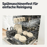 Sada nádobí z glazované kameniny Amazon Basics, 18 kusů, 6 kompletních sad, lze mýt v myčce, slonovina
