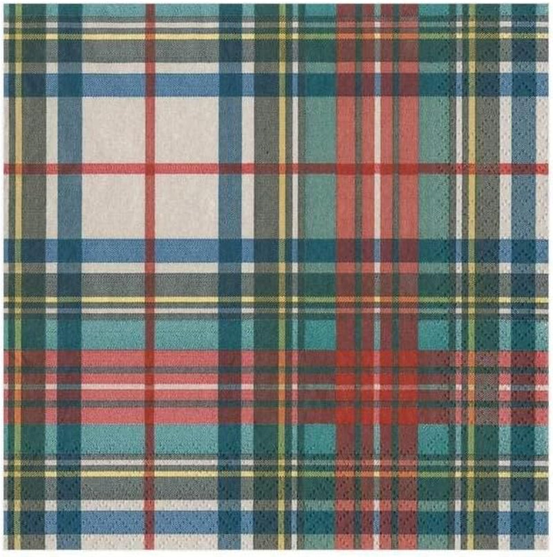 Koktejlové papírové ubrousky Dress Stewart Tartan 20 v balení