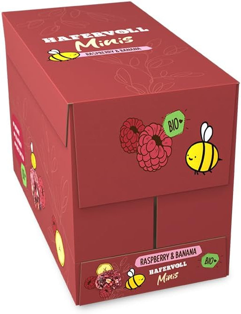 HAFERVOLL Minis řepka a banán 8x 65g – certifikované bio, s medem, bez přidaného cukru, ideální pro sdílení