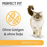 Mokré krmivo pro kočky Perfect Fit Sensitive 1+ s kuřecím masem v omáčce, 12 sáčků, 12 x 85 g - Prémiové vlhké krmivo pro citlivé kočky od 1 roku, bez pšenice a sóji, pro podporu trávení
