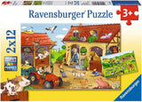 Puzzle Ravensburger pro děti - 07574 Policie a hasiči - Puzzle pro 3+ 2X12dílné puzzle Naty Shop 07560 Rušno na farmě