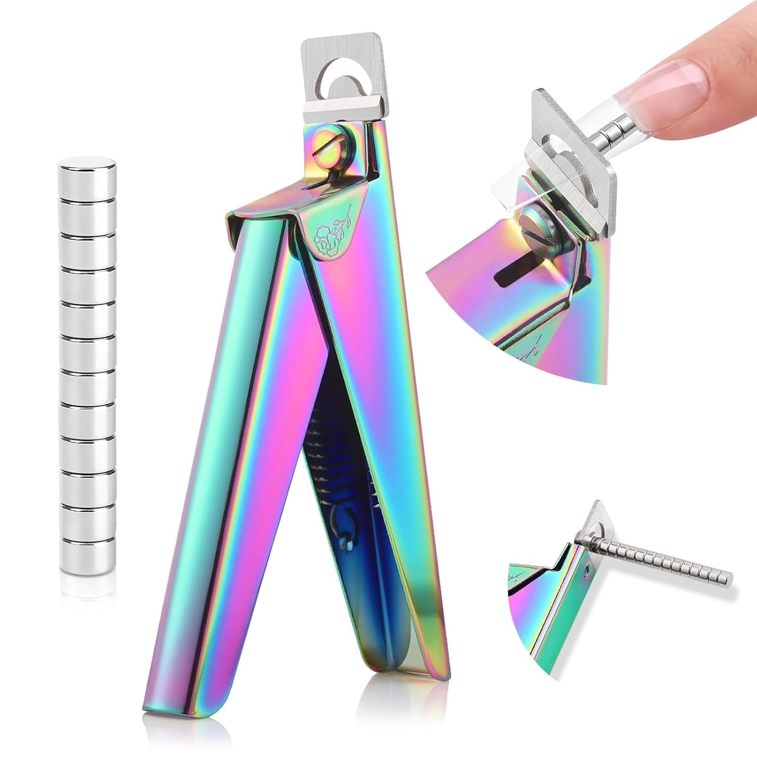 Řezák na manikúru na nehty Saviland s 15 magnety, zastřihovač na gelové nehty Manikúrní nůž na nehty na umělé nehty Gelové nehty Akrylové nehty Umělé nehty (červená červená)