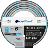 Zahradní hadice Cellfast MULTIFLEX PRO, odolná, 6 vrstev, pletený oplet ATS2, odolný proti UV záření a řasám, bez těžkých kovů, sametová technologie, 35 bar, -20/+65°C, 3/4", 30m