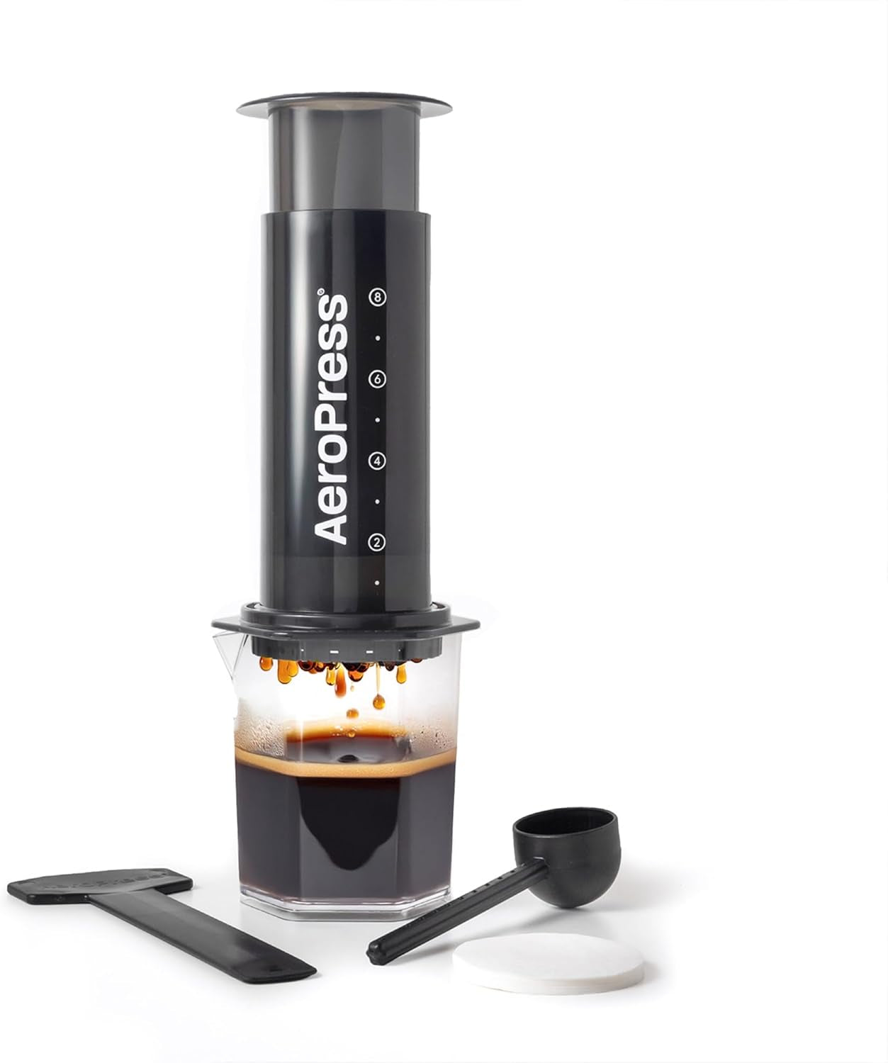 Originální kávovar a espresso AeroPress, přenosný baristický kávovar s komorou, plunžrem a filtry, kávovar Rapid a espresso