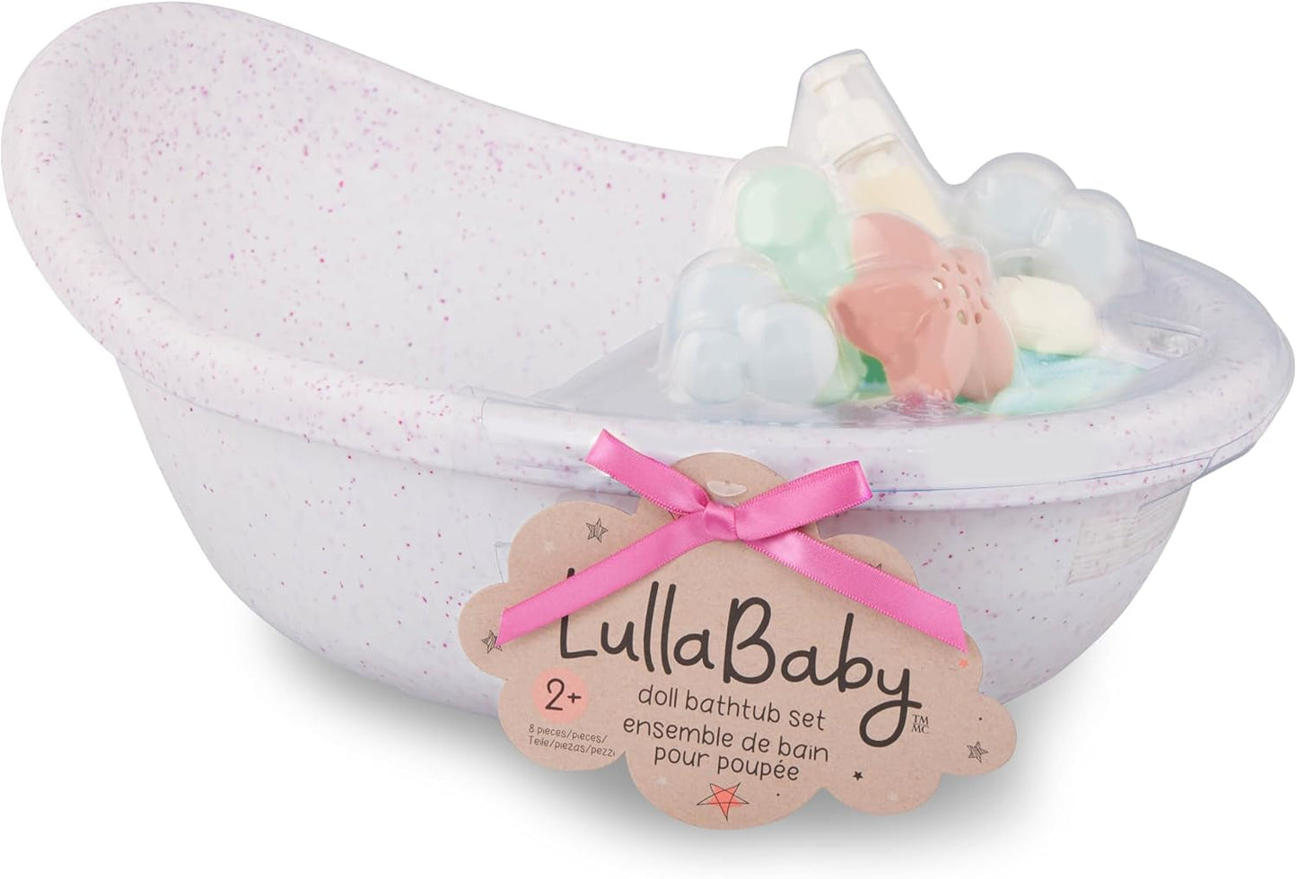 LullaBy – Vanička pro panenky – Souprava do vany – Hračka do vany – Doplňky pro panenky – Realistická vodní hra – Děti 2+