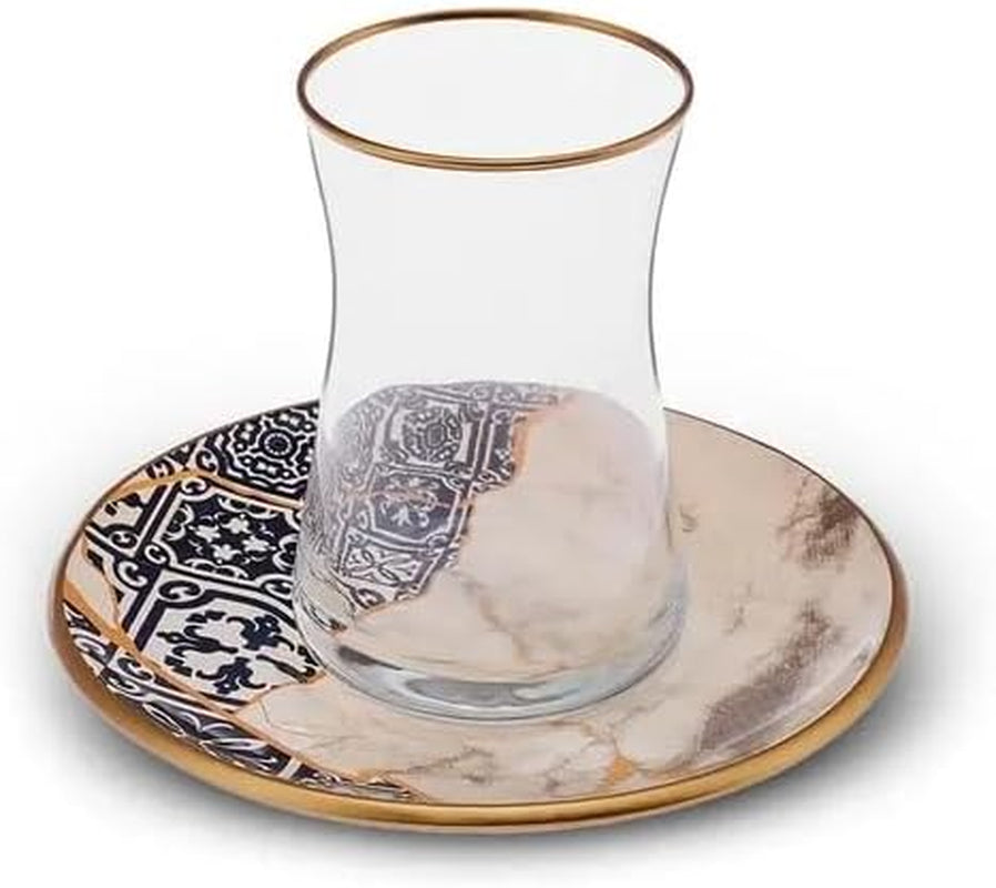 Karaca Aris 12dílná čajová sada pro 6 - Vynikající porcelánový servis pro elegantní čajový požitek