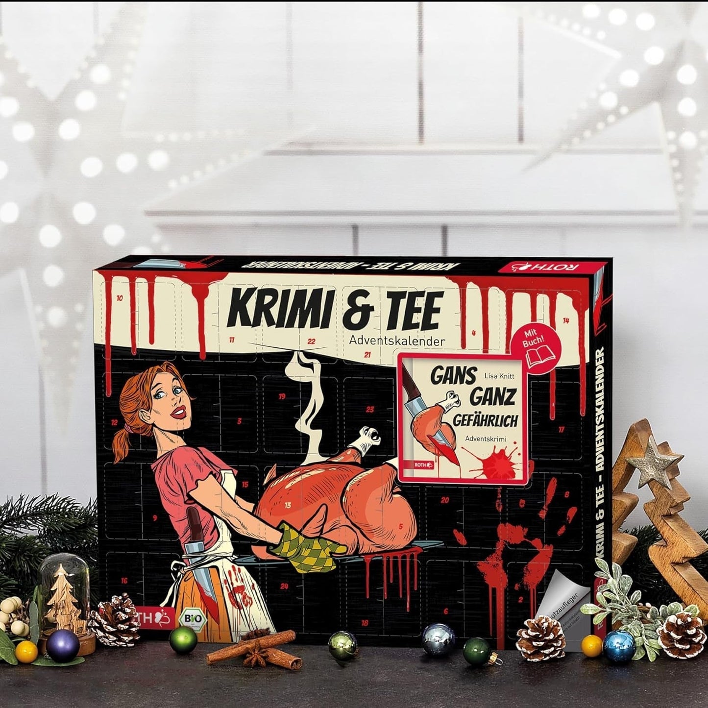 Adventní kalendář ROTH s bio čaji a policajty