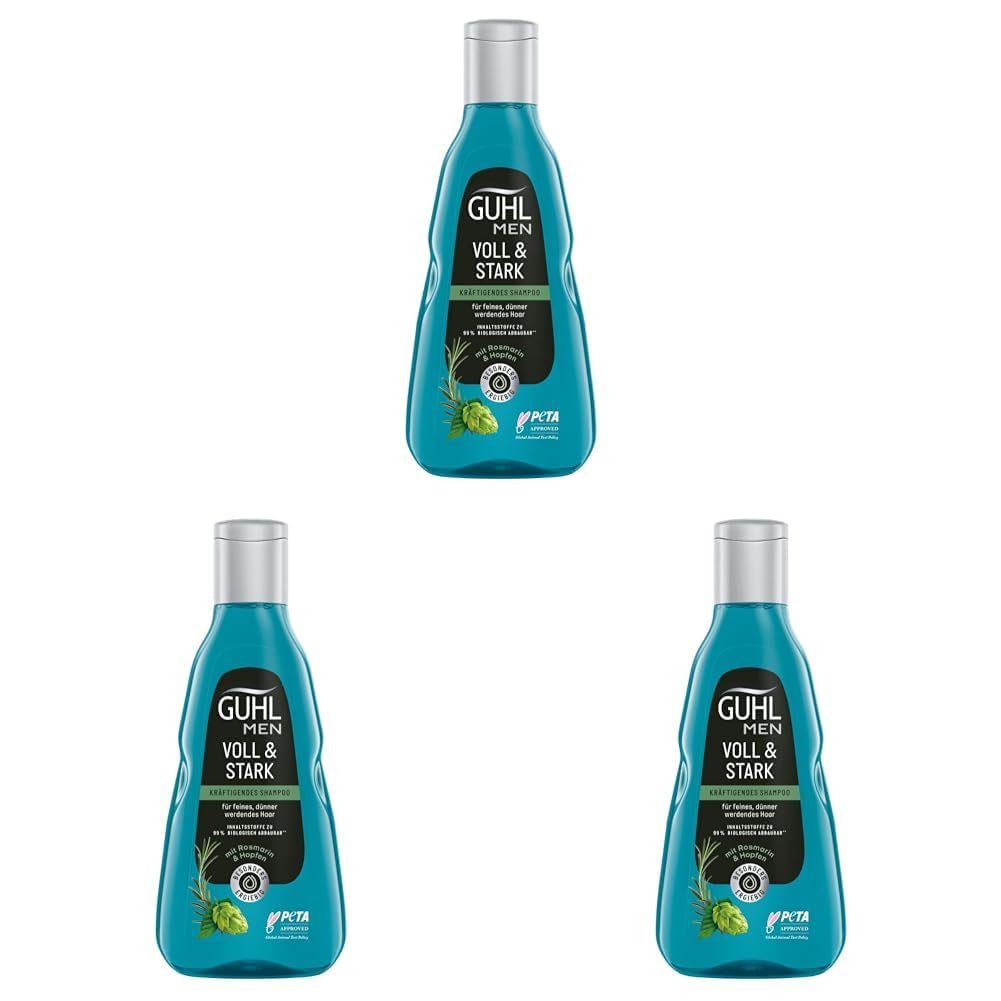 Guhl Men Full & Strong Shampoo - Typ vlasů: Tenké, jemné, normální Sprcha a koupel Guhl 3 x 250 ml