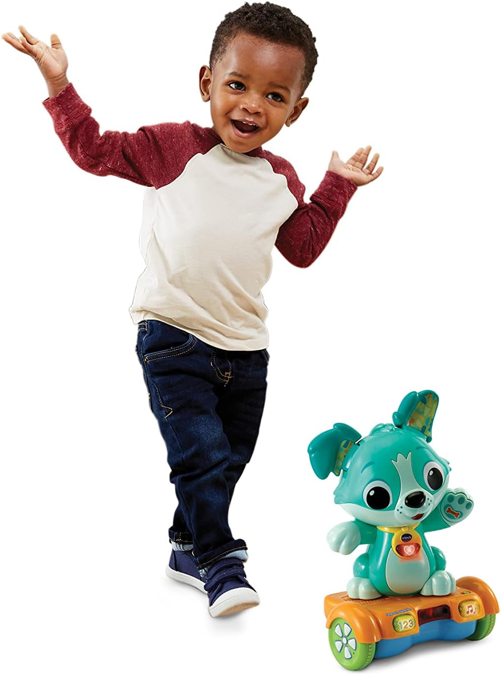 Vtech Baby Catch Me Puppy - Motorizované hoverboard štěně podporuje pohyb - S pohyblivými ušima, písničkami, zvuky a učebním obsahem - Pro děti ve věku 12-36 měsíců Bebe Toys Naty Shop