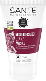 SANTE Naturkosmetik Glossy Shine Mask organický extrakt z březových listů + 3x proteinový komplex, bez silikonů a hydratační maska na vlasy, veganská péče o vlasy pro větší lesk a poddajnost, 150 ml Maska na vlasy Naty Shop Vechi