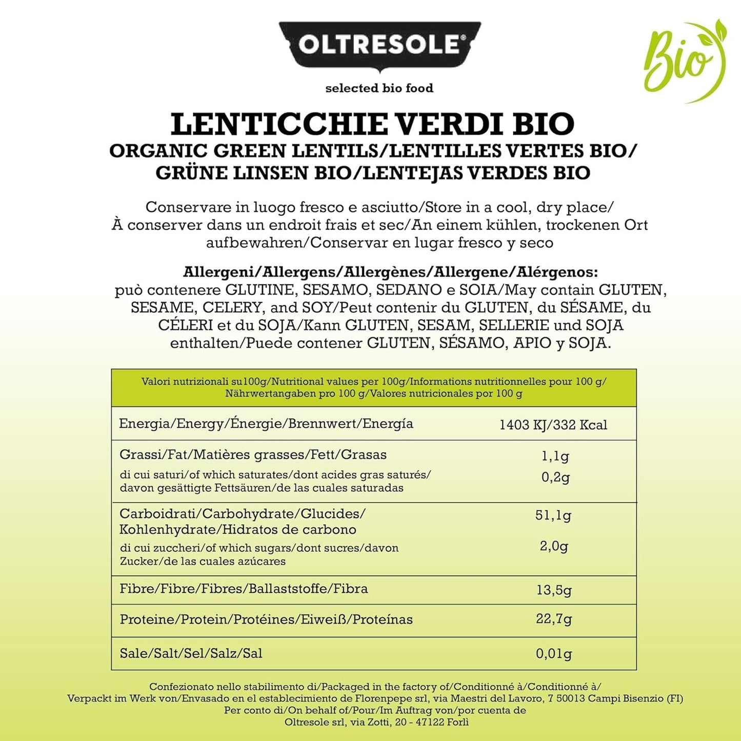 Bio zelená čočka 5 kg, celé bio luštěniny, zdroj bílkovin a vlákniny, bohatá na vlákninu a minerály, ekonomický balíček