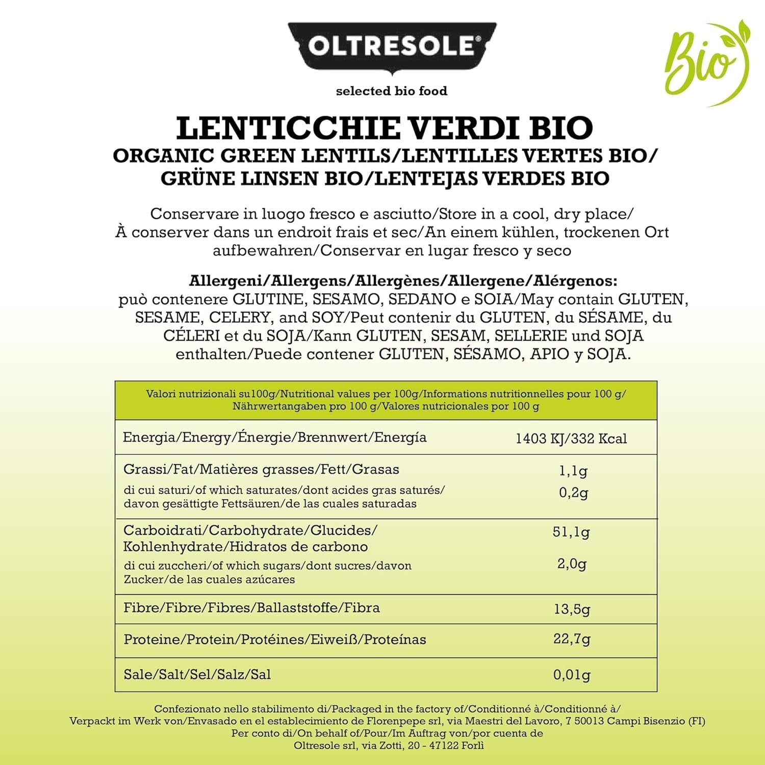 Bio zelená čočka 5 kg, celé bio luštěniny, zdroj bílkovin a vlákniny, bohatá na vlákninu a minerály, ekonomický balíček